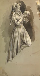 Fille avec un bouquet